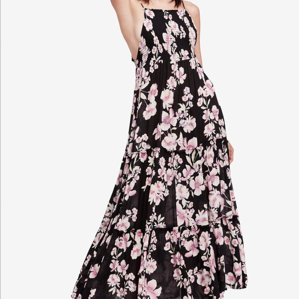 Free People Intimately Black Floral Maxi Dress
